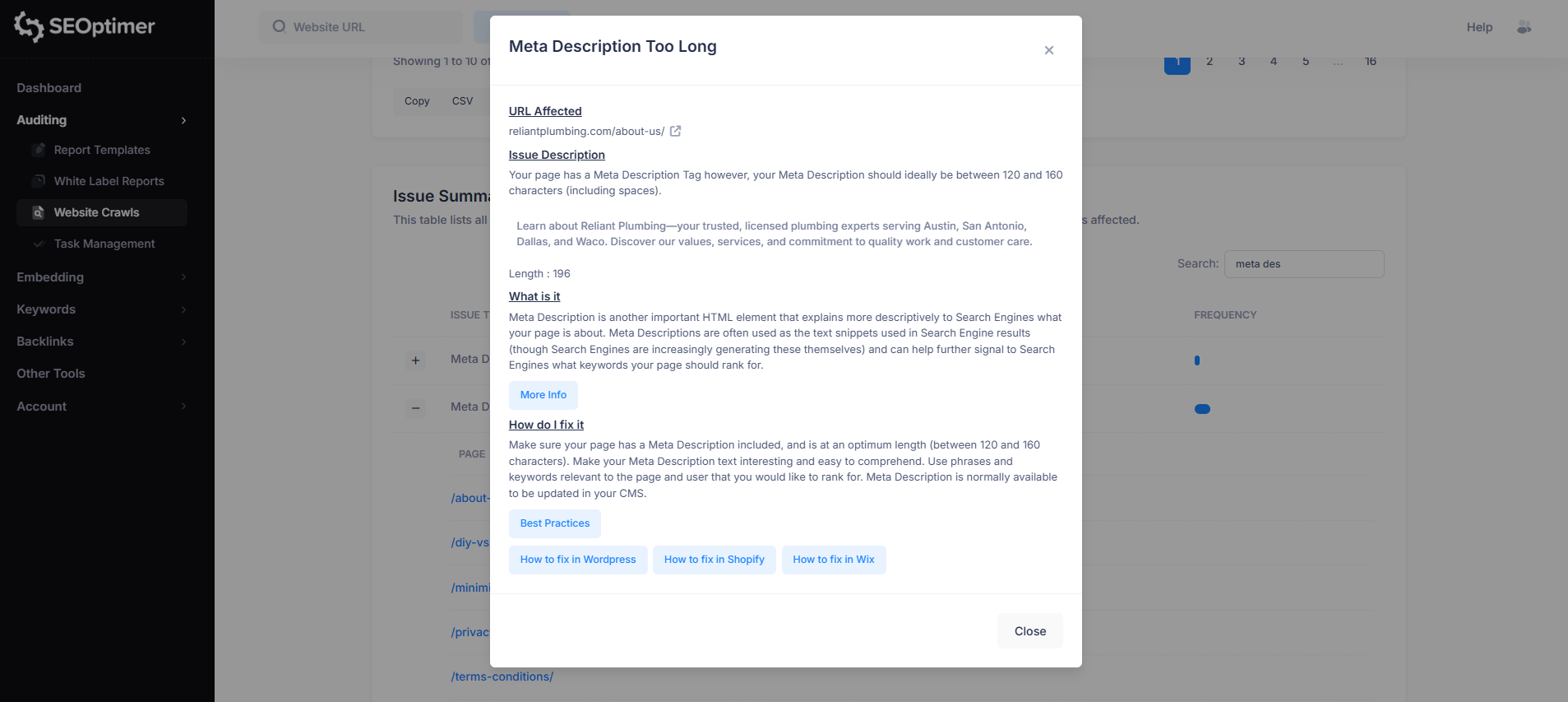 Meta description too long